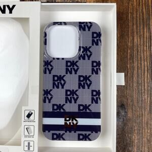 DKNY Logo Pattern iPhone 15 Pro Phone Case-Drop Protection-Easy Snap On-Slim
